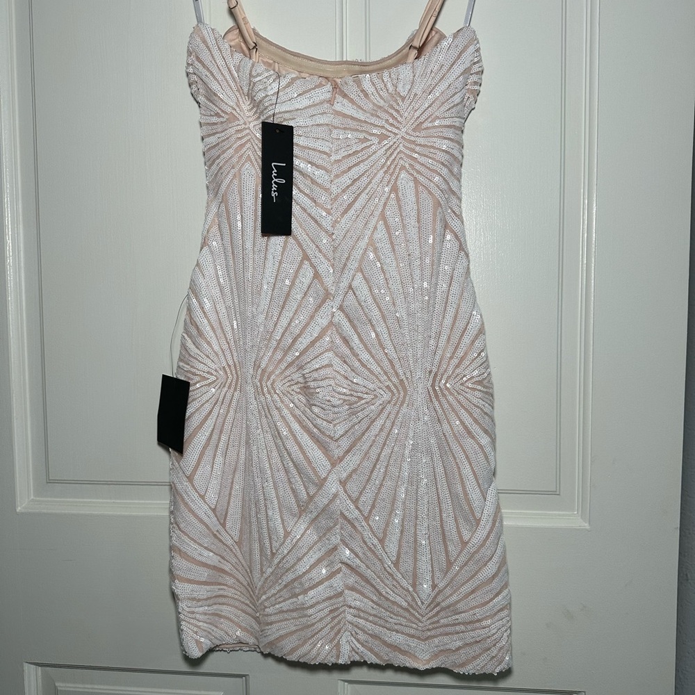 Lulu’s White Sequin Bodycon Mini Dress